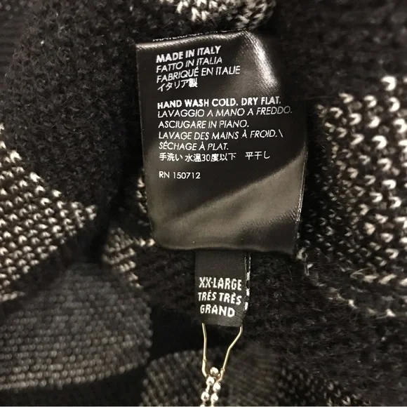 Amiri Logo Check Crew Mohair Cashmere Sweater Black White XXL Brand New With Tag - Picture 15 of 15